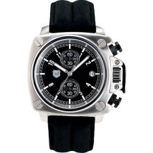 Andrew Marc Watches 'Heritage Cargo' Leather Strap Watch Black