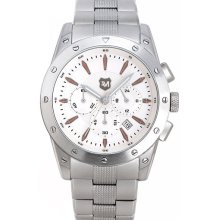 Andrew Marc Watches 'Heritage Racer' Round Bracelet Watch Silver