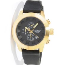 Android Men's Antiforce Chronograph 2 Goldtone Rubber Strap Watch