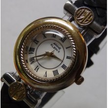 Anne Klein Ladies Gold Quartz Roman Numerals Watch w/ Strap