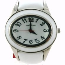 Anne Klein Lady White Leather Band White Oval Dial 8359wtwt Original