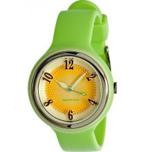 Appetime Womens Sweets Plastic Watch - Green Rubber Strap - Yellow Dial - APPSVJ211126