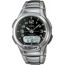 AQ-180WD-1BVES Casio Mens Collection Black Steel Watch