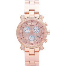 Aqua Master Diamond Watch Ladies' Stainless Steel Watches with 2 row Diamond Cut Dial 10-7W