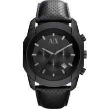 Armani Exchange AX1170 Chronograph Black Leather Strap Men's Watch