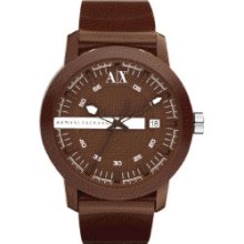 Armani Exchange Brown Dial Brown Plastic Mens Watch AX1237