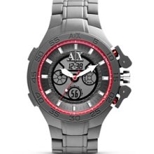 Armani Exchange Grey Matte Silicone Chronograph Watch, 50mm