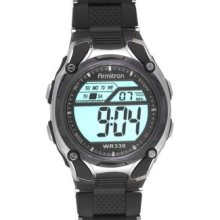 Armitron Men's 408125blk Chronograph Black Strap Digital Display Sport Watch
