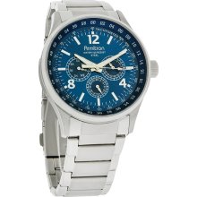 Armitron Mens Blue Day/Date/24Hour Dial Stainless Steel Quartz Watch 20/4676SV
