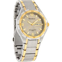 Armitron Mens Day/Date Dial Two Tone Stainless Steel Quartz Watch 20/4309TT