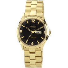 Armitron Men's Gold Ip Plated Dress Watch With Black Dial