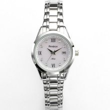 Armitron Now Silver Tone Steel Mother-Of-Pearl And Crystal Watch -