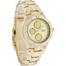 Armitron Quartz Mens Day/Date/24Hour Gold Tone Dress Watch 20/4224GP *