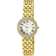 Armitron Women's Crystal-Accented Dial Watch, Gold IP Bracelet