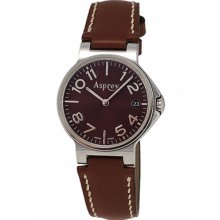 Asprey of London Watches Women's No. 8 Purple Dial Brown Leather Brown