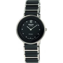 B3209-03 Boccia Ladies Titanium Sapphire Crystal Black Watch