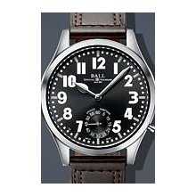 Ball Engineer Master II Officer 46mm Watch - Black/White Dial, Brown Calf Leather NM2038D-LJ-BKWH Sale Authentic Tritium