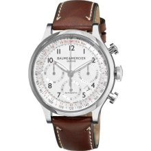 Baume and Mercier Capeland White Dial Chronograph Mens Watch MOA10000