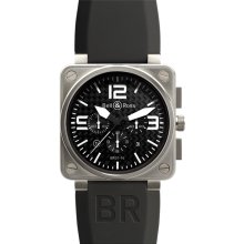 Bell & Ross Men's Aviation Black Dial Watch BR0194-Titanium