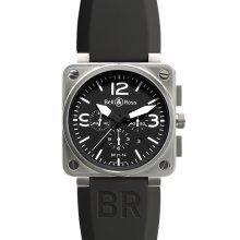 Bell & Ross Men's Aviation BR01 Black Dial Watch BR01â€94â€Steel