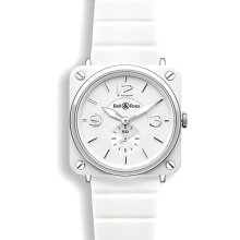 Bell and Ross Aviation 39 MM White Unisex Watch BRS-WH-CERAMIC/SCE