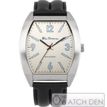 Ben Sherman - Men's Beige Dial Black Leather- R916