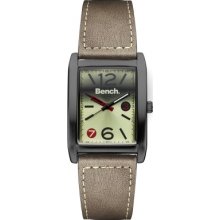 Bench Men's Quartz Watch With Beige Dial Analogue Display And Brown Plastic Strap Bc0423gnbr