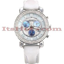 Benny Co Womens Fine Belgian Cut Diamond Watch 1.9ct Dial W 3 Mop Subdials White