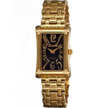 Bertha Womens Vera Analog Stainless Watch - Gold Bracelet - Black Dial - BTHBR603