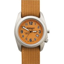 Bertucci A-2TE Mens Watch - Titanium - Burnt Orange Strap - Cicada Orange EL Dial - 22008