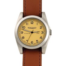 Bertucci A-3T Vintage 42 Mens Titanium Watch - British Tan Leather Strap - Desert Stone Dial - 13307