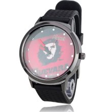 Big Cool Omar Mouammer al Gaddafi Quartz Wrist Watch - Black - Stainless Steel