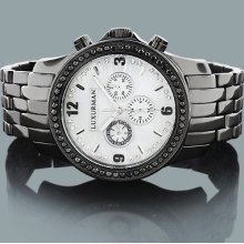 Black Diamond Watch by Luxurman Mens Watches 2.25ct