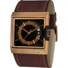 Black Dice Men's Solo Analogue Watch Bd 058 04 With A Genuine Brown Leather Strap