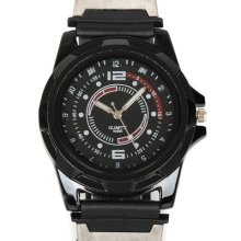 Black Rubber&steel Strap Army Military Men Women Outdoor Sport Cuff Quartz Watch