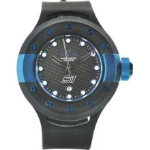 Black Rubber S1 Rally Racer Blue Tone Carbon Fiber Black Dial Stainless Steel