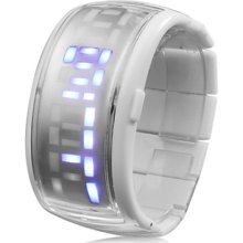 Bracelet Design Future Blue Wrist LED Watch - White