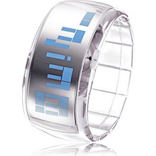 Bracelet Design Future Blue Wrist LED Watch - Transparent White