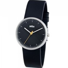 Braun Men's 3 Hand Quartz Movement Watch Bn0024whbkg With White Dial And Leather Strap