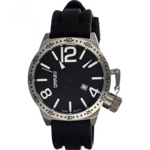 Breed Mens Lucan Analog Stainless Watch - Black Rubber Strap - Black Dial - BRD3002