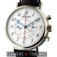 Breguet Classique Chronograph 18k White Gold White Enamel Dial