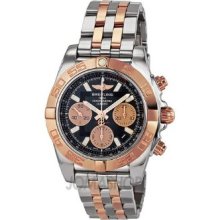 Breitling Chronomat 41 Automatic Black Dial 18 kt Rose Gold and S ...