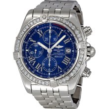 Breitling Chronomat Evolution Blue Dial Diamond Bezel Automatic Mens Watch A1335653-C749SS