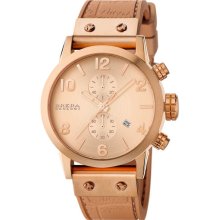 Brera 'Isabella' Round Chrongraph Silicone Strap Watch Rose Gold