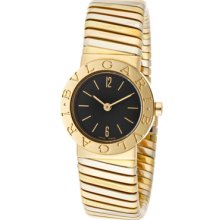 Bulgari Watches Women's Tubogas Black Dial 18k Solid Gold/Solid White