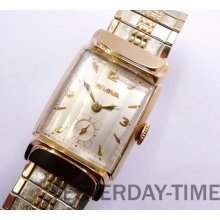 Bulova 1953 Jefferson Swiss 17 Jewel Gold Filled Gents Manual Deco Watch