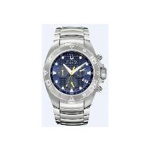 Bulova 63b144 Accutron Curacao Chronograph Blue Dial Stainless Steel Watch