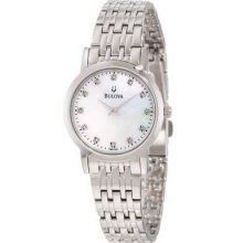 Bulova 96p135 Diamond Dial Bracelet Ladies Watch In Original Box