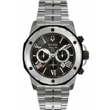 Bulova 98B106 Marine Star Mens' Chronograph Bracelet Watch W/ Black Face Promotional