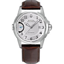 Bulova Accutron Watch, Mens Swiss Automatic Calibrator Brown Leather S